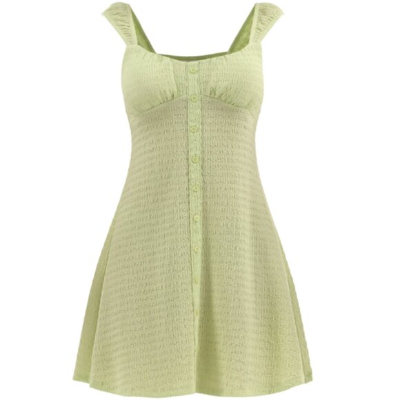 No Boundaries Textured Sleeveless Mini Dress Button Down Detail Size XXL NWT - Picture 3 of 11